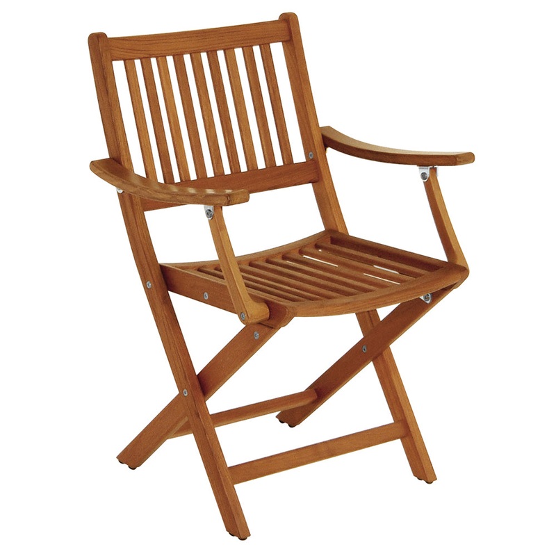 Whitecap Folding Chair w/Arms – Teak [63070]