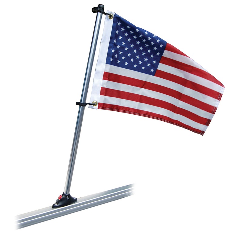 Taylor Made Pontoon 24″ Flag Pole Mount & 12″ x 18″ US Flag [921]