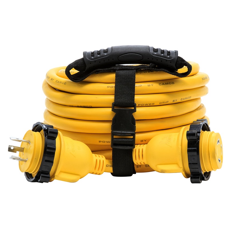 Camco 30 Amp Power Grip Marine Extension Cord – 35 M-Locking/F-Locking Adapter [55612]