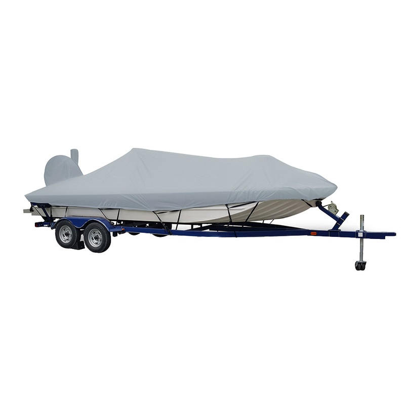 Carver Performance Poly-Guard Extra Wide Series Styled-to-Fit Boat Cover f/18.5 Aluminum Modified V Jon Boats – Grey [71418XP-10]