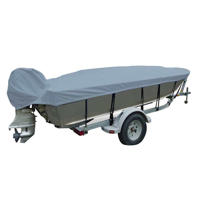 Carver Performance Poly-Guard Narrow Series Styled-to-Fit Boat Cover f/14.5 V-Hull Fishing Boats – Grey [70124P-10]