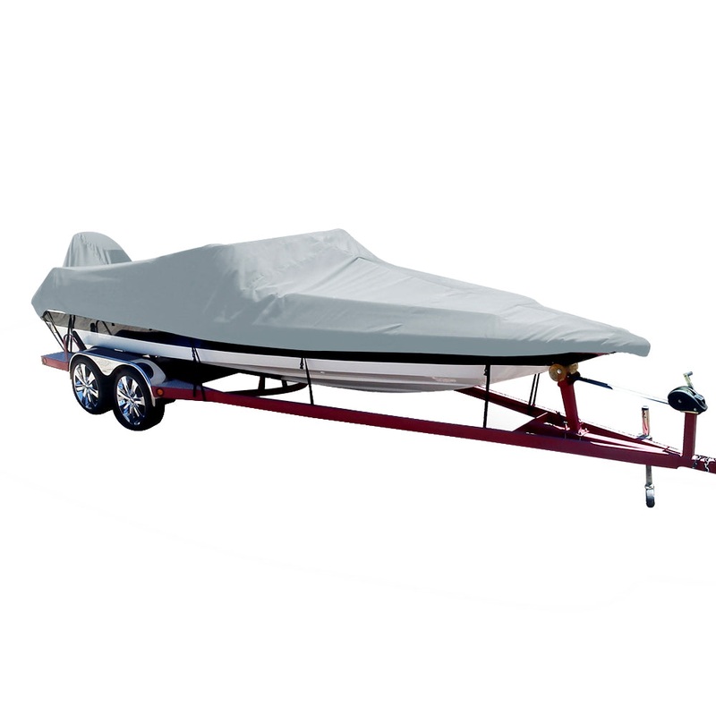 Carver Performance Poly-Guard Styled-to-Fit Boat Cover f/18.5 Ski Boats w/Low Profile Windshield – Grey [74018P-10]