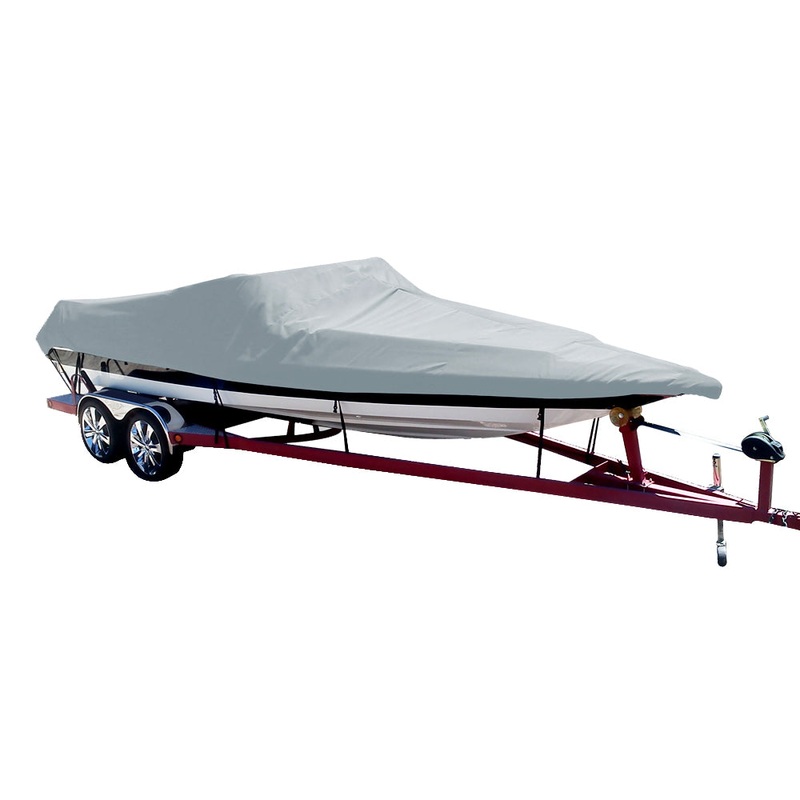 Carver Performance Poly-Guard Styled-to-Fit Boat Cover f/18.5 Sterndrive Ski Boats w/Low Profile Windshield – Grey [74118P-10]