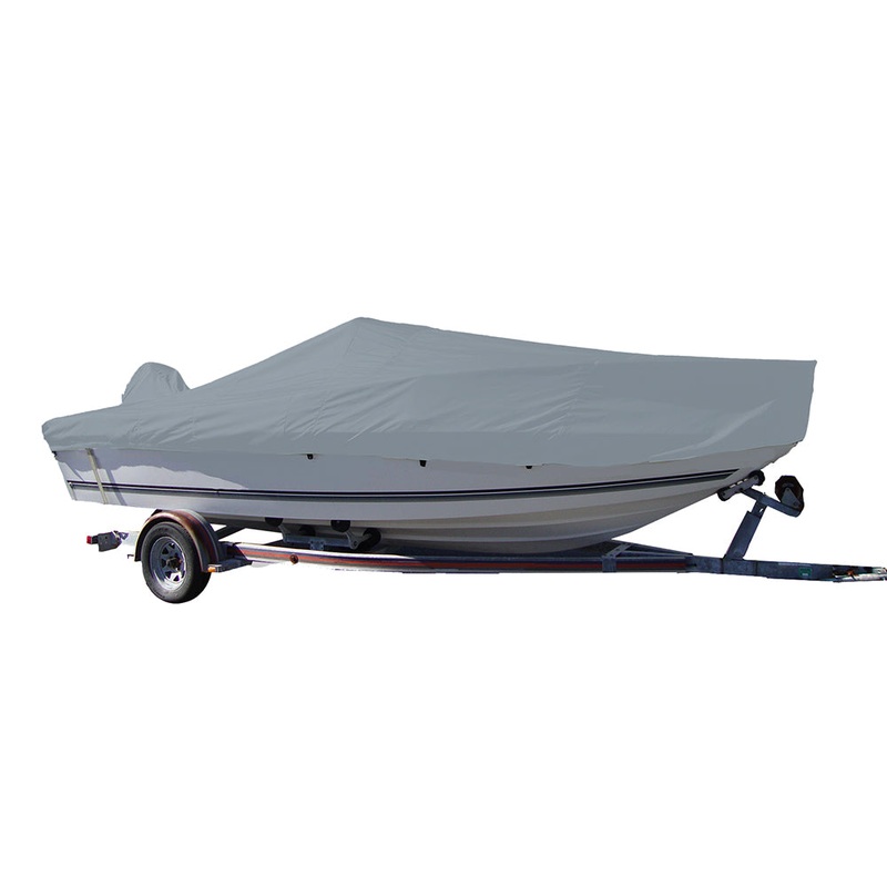 Carver Performance Poly-Guard Styled-to-Fit Boat Cover f/18.5 V-Hull Center Console Fishing Boat – Grey [70018P-10]