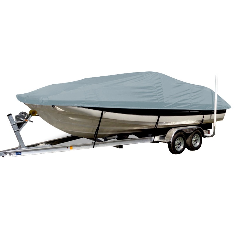Carver Performance Poly-Guard Styled-to-Fit Boat Cover f/21.5 Sterndrive Deck Boats w/Low Rails – Grey [75121P-10]