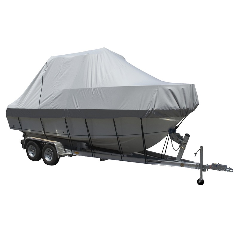 Carver Performance Poly-Guard Specialty Boat Cover f/21.5 Walk Around Cuddy  Center Console Boats – Grey [90021P-10]