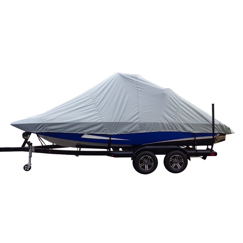 Carver Performance Poly-Guard Specialty Boat Cover f/23.5 Inboard Tournament Ski Boats w/Wide Bow  Swim Platform – Grey [82123P-10]