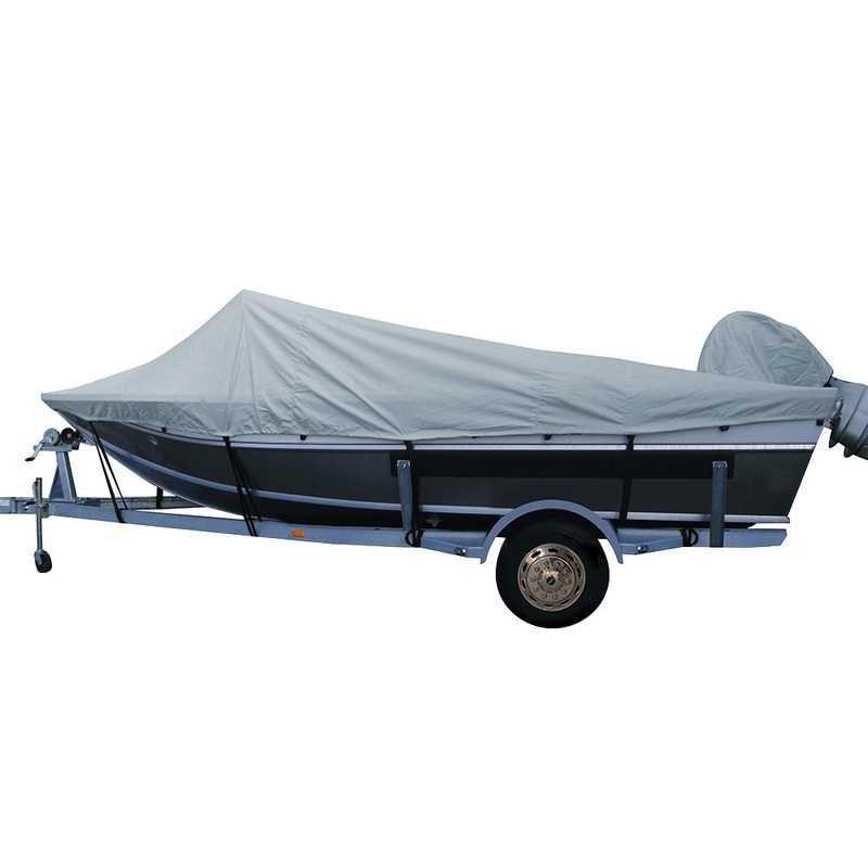 Carver Performance Poly-Guard Styled-to-Fit Boat Cover f/16.5 Aluminum Boats w/High Forward Mounted Windshield – Grey [79016P-10]