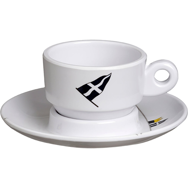 Marine Business Melamine Espresso Cup  Plate Set – REGATA – Set of 6 [12006C]