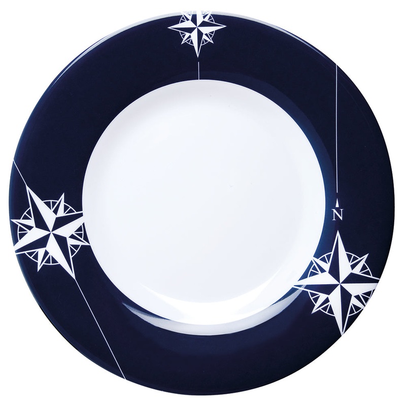 Marine Business Melamine Non-Slip, Flat, Round Dinner Plate – NORTHWIND – 10″ Set of 6 [15001C]