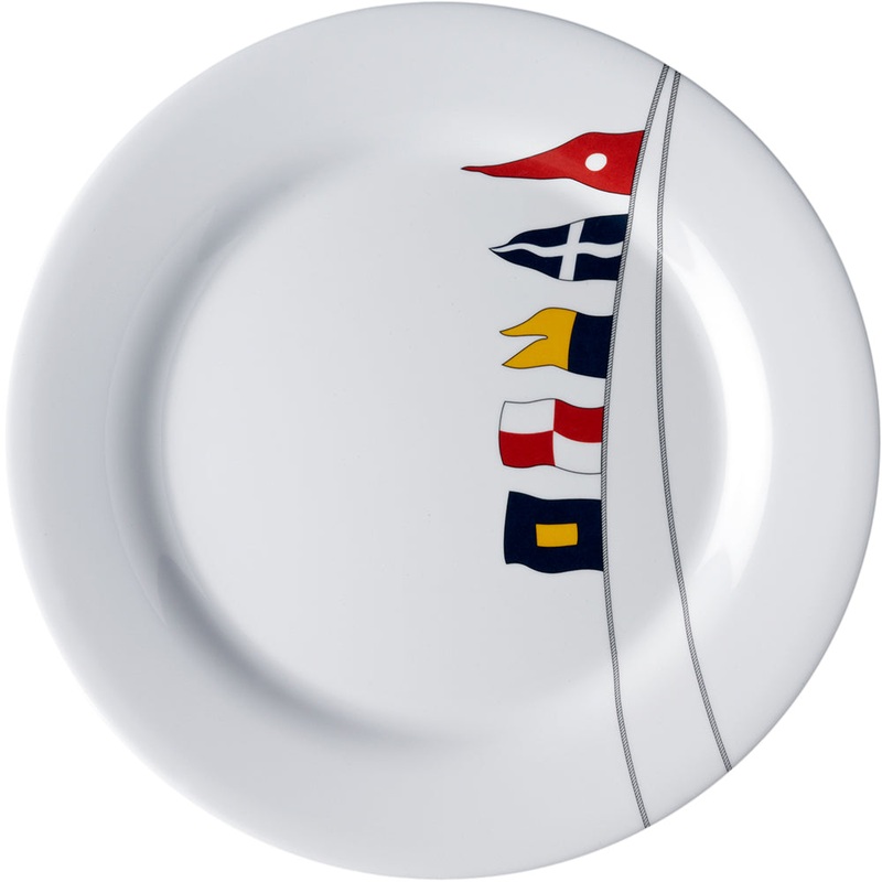 Marine Business Melamine Non-Slip, Flat, Round Dinner Plate – REGATA – 10″ Set of 6 [12001C]