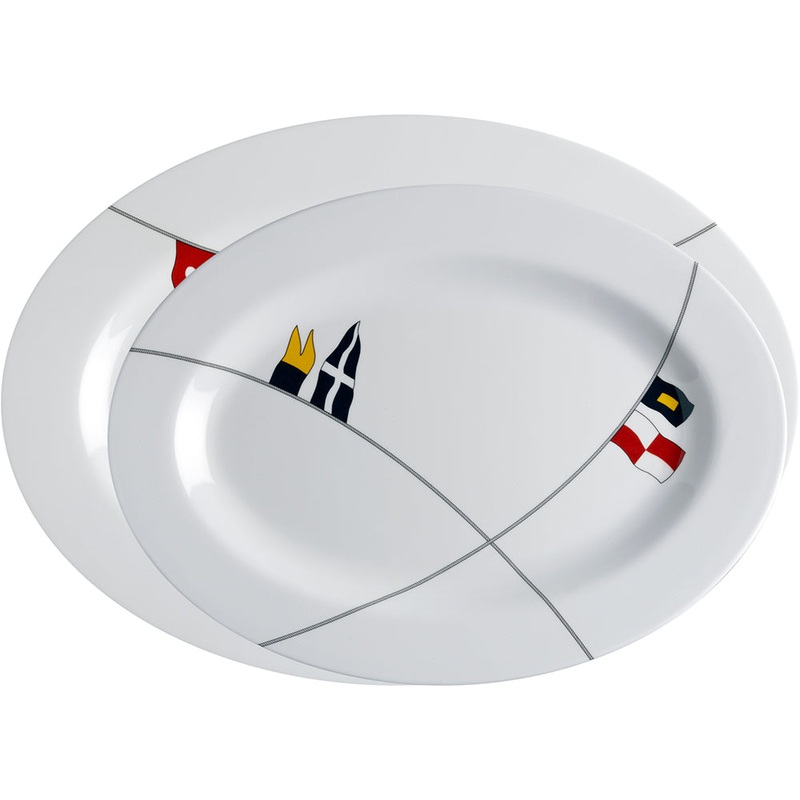 Marine Business Melamine Oval Serving Platters Set – REGATA – Set of 2 [12009]