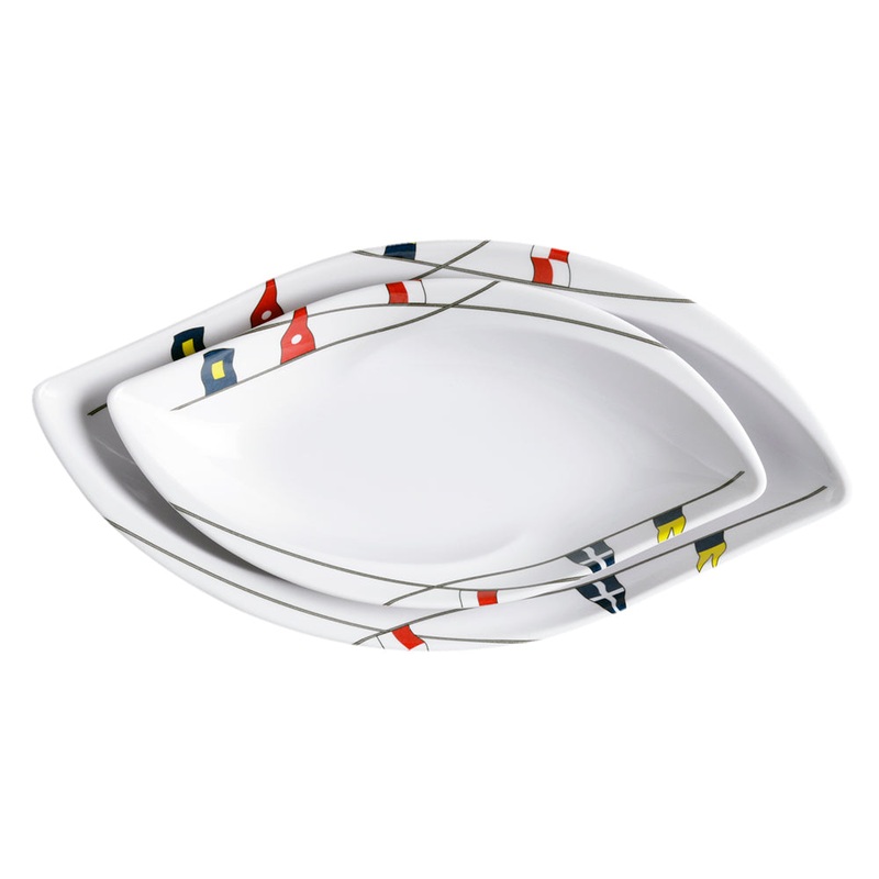 Marine Business Melamine Oval Snacks Set – REGATA – Set of 4 [12014]