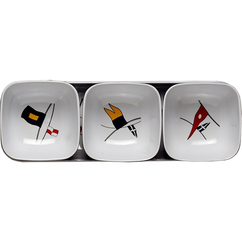 Marine Business Melamine Snack Set – REGATA – Set of 4 [12013]