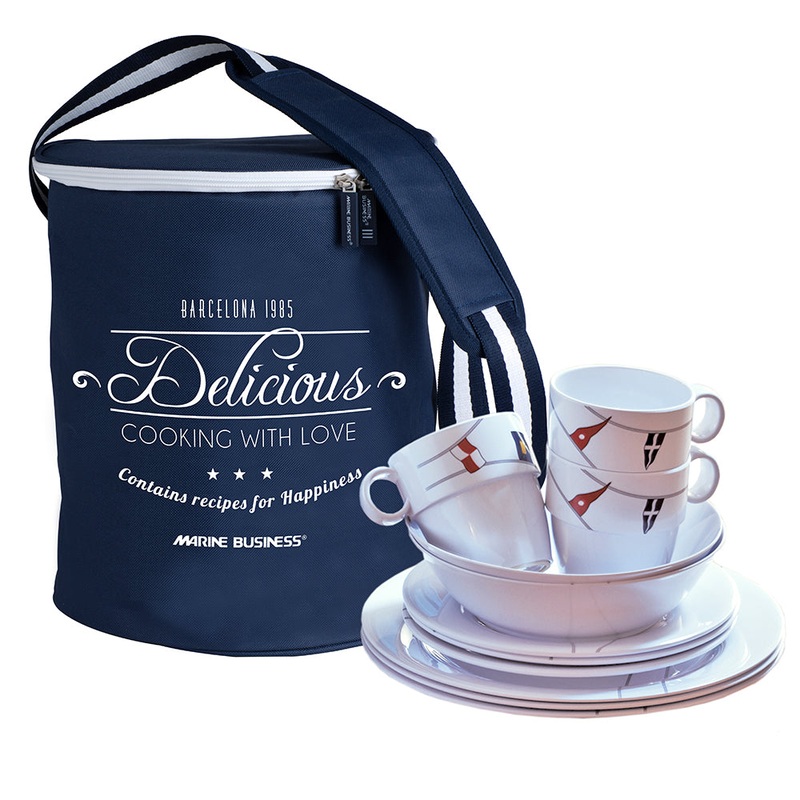 Marine Business Melamine Tableware Set  Basket – REGATA – Set of 24 [12144]