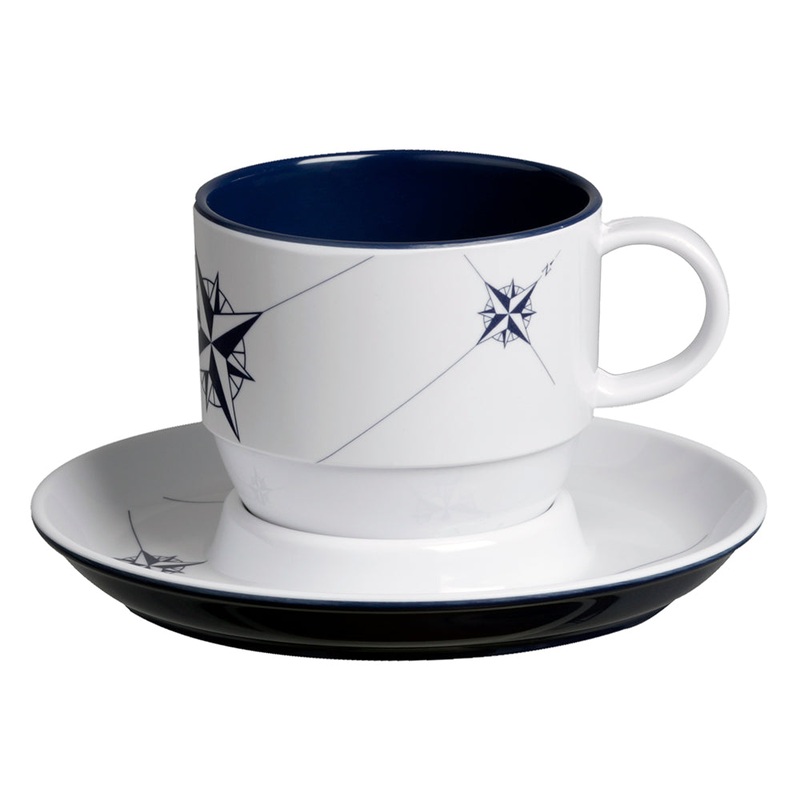 Marine Business Melamine Tea Cup  Plate Breakfast Set – NORTHWIND – Set of 6 [15005C]