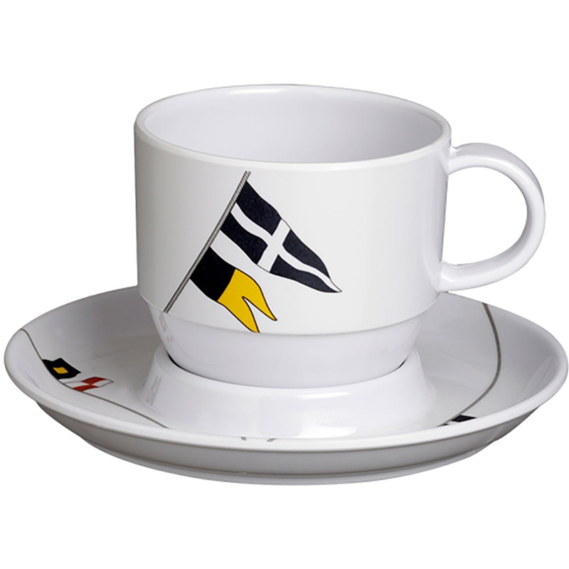 Marine Business Melamine Tea Cup  Plate Breakfast Set – REGATA – Set of 6 [12005C]