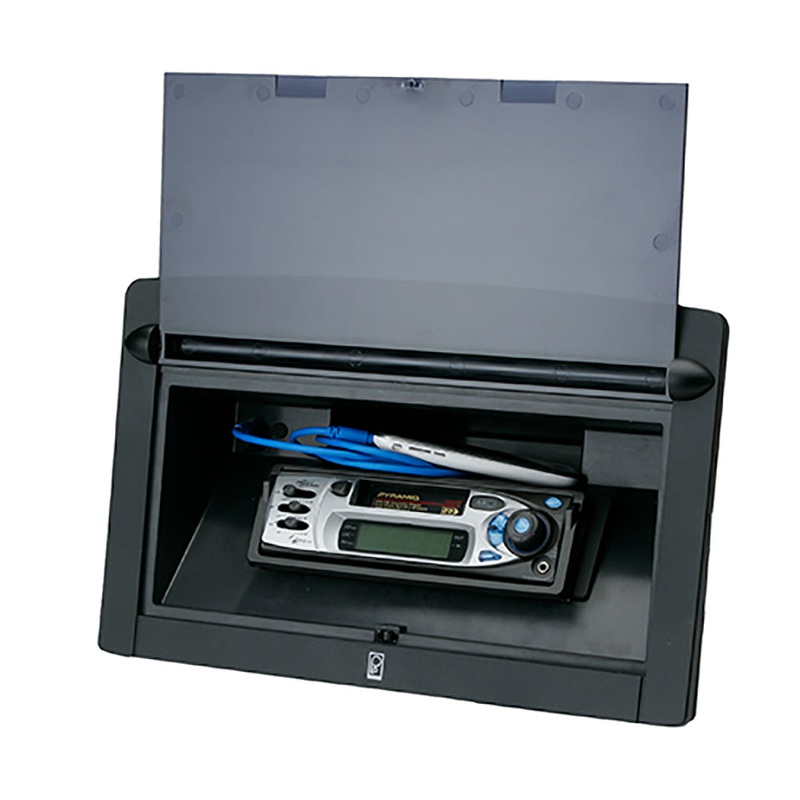 Poly-Planar Spa Side Stereo Enclosure w/Door – Black [RM14]