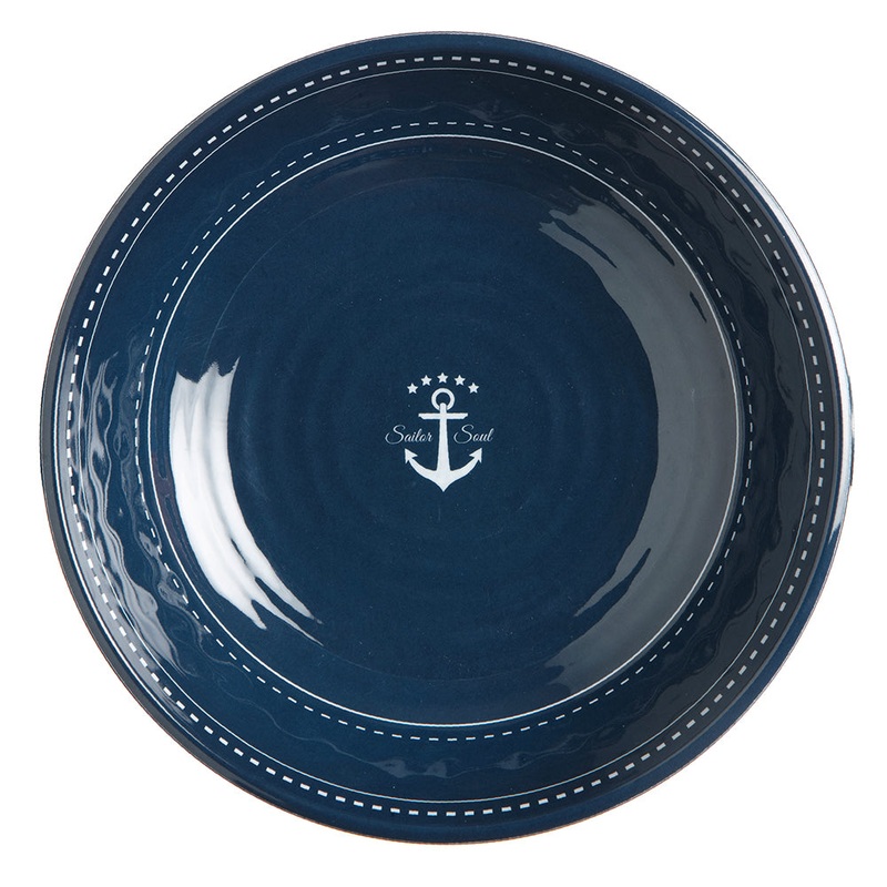 Marine Business Melamine Deep, Round Soup Plate – SAILOR SOUL – 8.8″ Set of 6 [14002C]