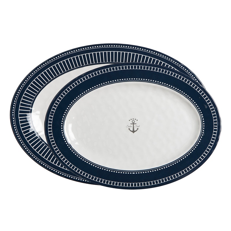 Marine Business Melamine Oval Serving Platters Set – SAILOR SOUL – Set of 2 [14009]