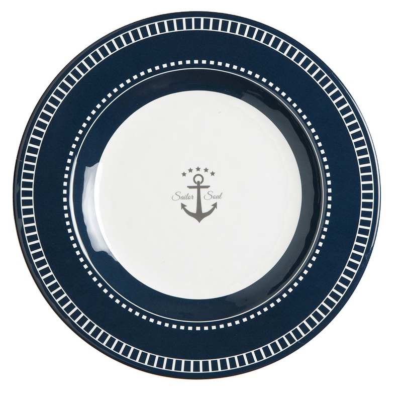 Marine Business Melamine Round Dessert Plate – SAILOR SOUL – 7″ Set of 6 [14003C]