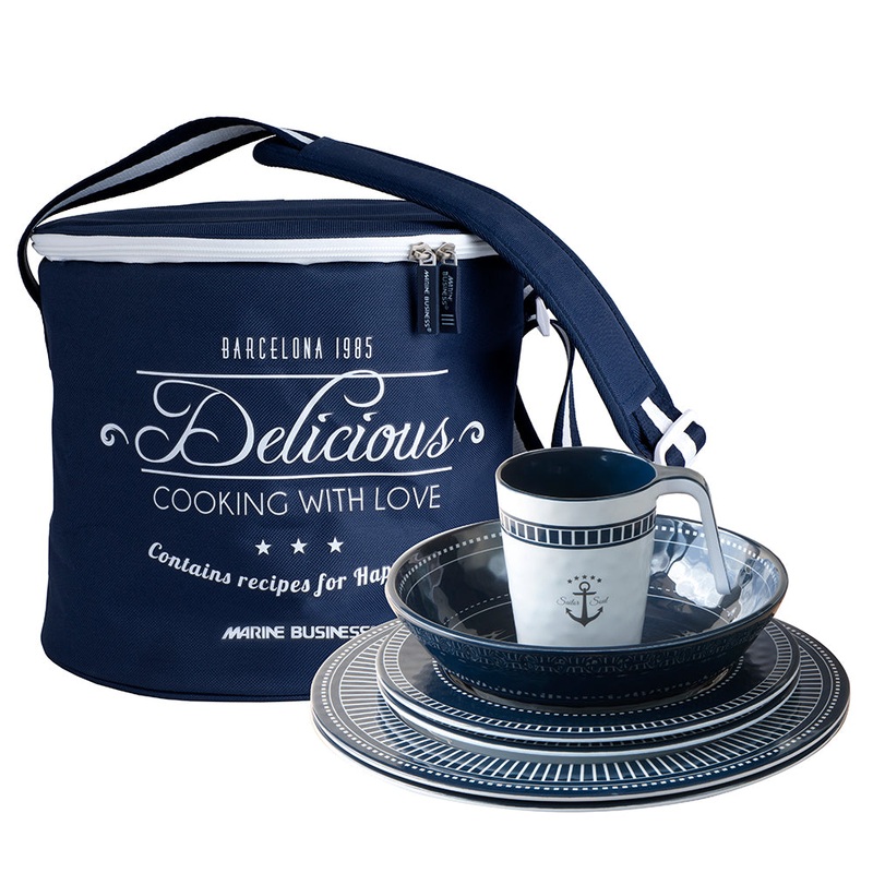 Marine Business Melamine Tableware  Basket – SAILOR SOUL – Set of 16 [14147]